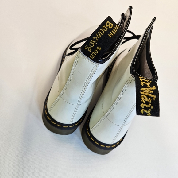 $170 Dr Martens 1460 Mens Size 13 Zavala Lace Up White Leather Combat Boots - Picture 7 of 11